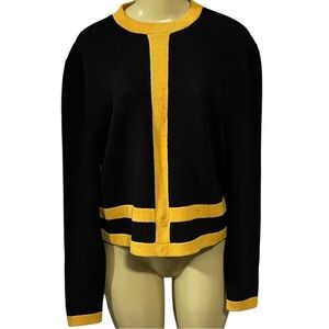 St. John vintage black and yellow Santana knit long sleeve sweater top 8